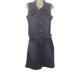 Kali Wear Belted Denim Shirt Dress